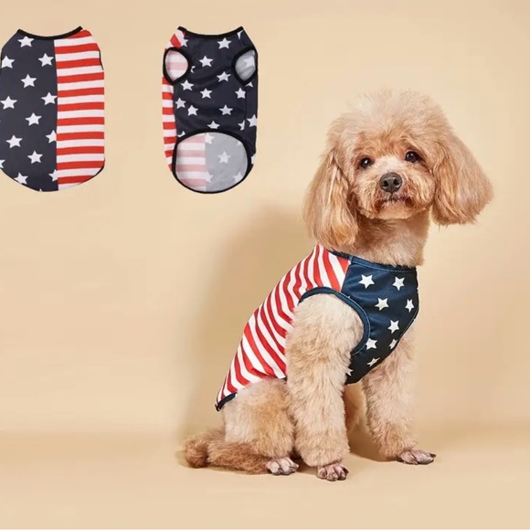 Pet t-shirt stars and stripes vest for the summer, Patriotic design XL - Picture 2 of 3